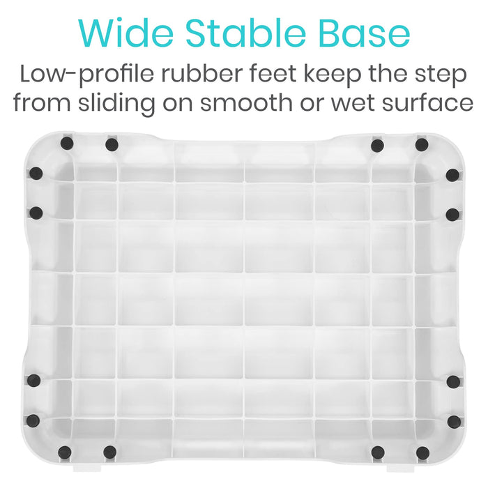 Vive Bath Shower Step Stool (4.5") - Slip Resistant, Stackable, Indoor/Outdoor - Safety Stepping Stool Bathroom Aid for Handicap, Elderly, Seniors, Bathtub, High Beds, Kitchens - Nonslip