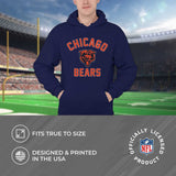 Team Fan Apparel NFL Adult Gameday Hooded Sweatshirt - Poly Fleece Cotton Blend - Stay Warm and Represent Your Team in Style (Chicago Bears - Blue, Adult X-Large)