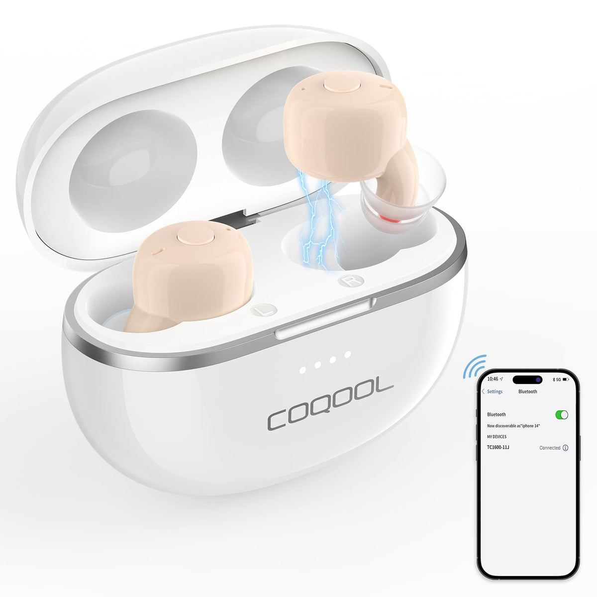 COQOOL Hearing Aids For Seniors Bluetooth Rechargeable Hearing Ampl