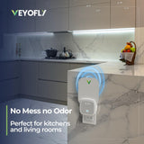 VEYOFLY Indoor Flying Insect Trap - Plug-in Bug Light Trap for Fruit Flies, Gnats and Houseflies - Odorless and Mess Free (1 Device + 3 Glue Boards)