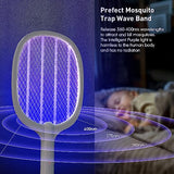 imirror Bug Zapper Racket, 2 in 1 Rechargeable Electric Fly Swatter Mosquito Zapper Swatter - 2 Pack