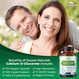 Zazzee High Absorption Calcium D-Glucarate, 500 mg per Capsule, 3 mg BioPerine for Enhanced Absorption, 100 Vegan Capsules, Plus Broccoli 10:1 Extract, 100% Vegetarian, CDG, All-Natural and Non-GMO