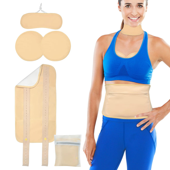 Beofinest Castor Oil Pack Wrap, Organic Castor Oil Packs for Liver Detox, Castor Oil Compress Reusable for Waist and Neck, Thyroid, Constipation, Inflammation