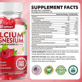 Calcium Magnesium Zinc with Vitamin D3 Gummies, Sugar Free Calcium Supplements for women men, High Absorption Zinc Gummies for Bone & Muscle & Immune Health, Vegan Raspberry Flavor - 120 Count