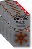 120 x Size 312 Rayovac Extra Advanced Hearing Aid Batteries