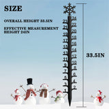 24 inch Upgrade Snow Gauge Outdoor, Iron Art Snow Measuring Gauge,Winter Snowflake Snow Measuring Stick, Xmas Snow Depth Measure Rod for Yard, Lawn, and Garden,Snow Ruler Christmas Decorative Gift