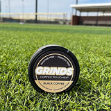 Grinds Coffee Pouches | 3 Cans of Black Coffee | 18 Pouches Per Can | 1 Pouch eq. 1/4 Cup of Coffee (Black Coffee)