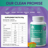 BIO VITALICA Sea Moss Gummies Elderberry BioVitalica - Vitamin C D + Zinc - Irish Seamoss Vegan Gummy with Sea Moss Gel & Powder for Immunity, Detox & Energy - for Adults and Kids
