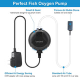 Aquarium Air Pump Aerator Pump: Ultra Silent Air Pump for Fish Tank High Energy Saving Lightweight Fish Tank Aerator Aquarium Accessories with Check Valve Air Stone 1-15 Gallon Fish Tank Bubbler 1W