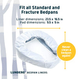 Lunderg Bedpan Liners with Lemon Scented Super Absorbent Pads - Value Pack 60 Count - Medical Grade & Universal Fit - Bed Pans for Females, Elderly Men and Women - Make Life so Much Easier