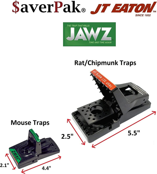 $averPak Single - Includes 1 JT Eaton Jawz Rat and Chipmunk Trap for use with Solid or Liquid Baits