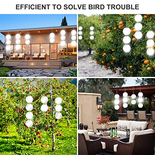 XPCARE 48 Pcs Bird Scare Discs -Highly Reflective Double-Sided Bird Reflectors, Upgraded Discs Set Reflective to Keep All Birds Away Like Woodpeckers, Pigeons, Ducks