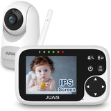 JUAN Video Baby Monitor with Camera and Audio - No WiFi Baby Camera Monitor with 3.2'' IPS Screen for Kids/Pets/Elderly, Pan/Tilt/Zoom Camera, 1000FT, Night Vision, VOX Mode