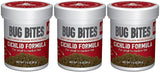 Fluval (3 Pack) Bug Bites Cichlid Formula for Small/Medium Fish (1.6 oz. Per Bottle)