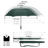 G4Free 62 Inch Automatic Open Golf Umbrella Extra Large Oversize Double Canopy Vented Windproof Waterproof Stick Umbrellas(Dark Green)