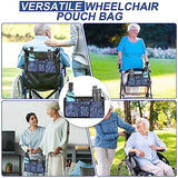 ZHCHG Wheelchair Side Bag with Cup Holder, Wheelchair Armrest Pouch Accessories for Walker, Rollator, Electric Scooter Wheelchairs, Ideal Gift for Mother's Day & Father's Day, Blue