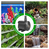 AquaMiracle 1160GPH Submersible Water Pump with 11.5ft High Lift, Pond Pump Aquarium Pumps for Fish Tank, Fountain, Waterfall, Statuary, Water feature, Hydroponics