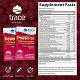 Trace Minerals | Power Pak Electrolyte Powder Packets | 1200 mg Vitamin C, Zinc, Magnesium | Boost Hydration, Immunity, Energy, Muscle Stamina | Raspberry | 60 Packets