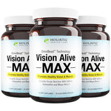 Holistic Health Labs Vision Alive Max with 8 Natural Ingredients Lutemax® 2020, Bilberries, Blueberries, c3g from Black Currant, Maqui Berry, Saffron, and Astaxanthin (30 Count (Pack of 3))