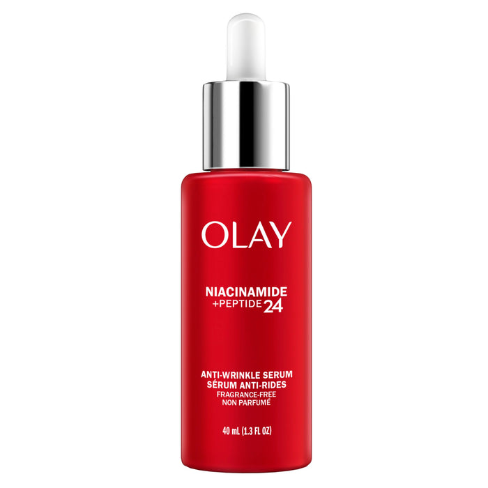 Olay Niacinamide + Peptide 24 Anti-Wrinkle Serum, Fragrance-Free, 1.3oz FL