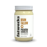 Pasture Raised Bison Tallow from Fatworks, USDA Certified, Keto and Paleo, Whole30 cooking. Sourced from 100% U.S.A Grasslands. Great as cooking oil, pemmican making, skincare and more, 14 oz. (1 Pack)