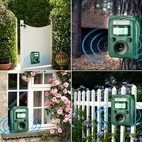 Ultrasonic Solar Animal Repeller - Cat Repellent Outdoor, Dog, Squirrel, Raccoon, Skunk, Rabbit, Rodent, Fox, Deer, etc