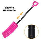 Kids Snow Shovel for Child Age 2-10 Years Old, Plastic Small Snow Shovel with Lightweight Handle, Sturdy 31.5" Snow Shovel Gifts for Kids Boys Girls Snow Fun, Pink