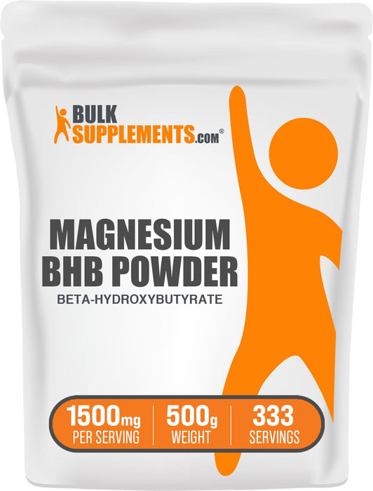 BulkSupplements.com Magnesium BHB Powder - Beta-HydroxyButyrate Powder, BHB Supplement - BHB Salts, Electrolytes Supplement, Pack of 1 - Pure & Unflavored, 1500mg per Serving, 500g (1.1 lbs)