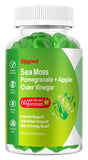 Sijigood Organic Irish Sea Moss Gummies with Apple Cider Vinegar, Pomegranate, Beet Root, Chlorophyll, Digestion Thyroid Energy Skin Hair & Immunity, Adults Kids Women Men, 60 Gummies