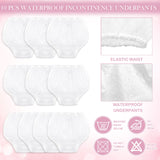 Weewooday 10 Pcs Adult Plastic Pants Fit for Use with Diapers Waterproof Incontinence Underpants EVA Pull on Cover Pants Leak Proof Washable Incontinence Pants for Men Women Elderly, White (XX-Large)