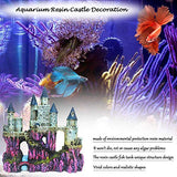 PINVNBY Aquarium Resin Castle Decoration Fish Tank Driftwood Castle Cave Hideouts House Plants Supplies Accessories(Purple)