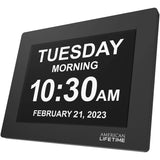 American Lifetime 【New 2023】 Dementia Clock Large Digital Clock for Seniors, Digital Clock Large Display with Custom Alarms, Clock with Day & Date for Elderly, Large Number Digital Clock Black