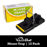 TwinTech Stainless Steel Mechanical Mouse Traps for Indoor and Outdoor Rodent Control | Reusable Rat Traps with Stainless Steel Snap Trap | Safe Mouse Snap Traps with Finger Protection | 12-Pack