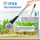 hygger IPX8 Electric Aquarium Cleaning Brushes, Rechargeable Cleaner Tools Kit with 6 Replaceable Clean Spin Brush Heads Cordless Use 2 Speeds Adjustable Handle for Dog House Outdoor/Cat Litter Boxes