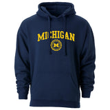 Barnesmith University of Michigan UMich, U-M Wolverines Hooded Sweatshirt, Heritage, Navy, Large