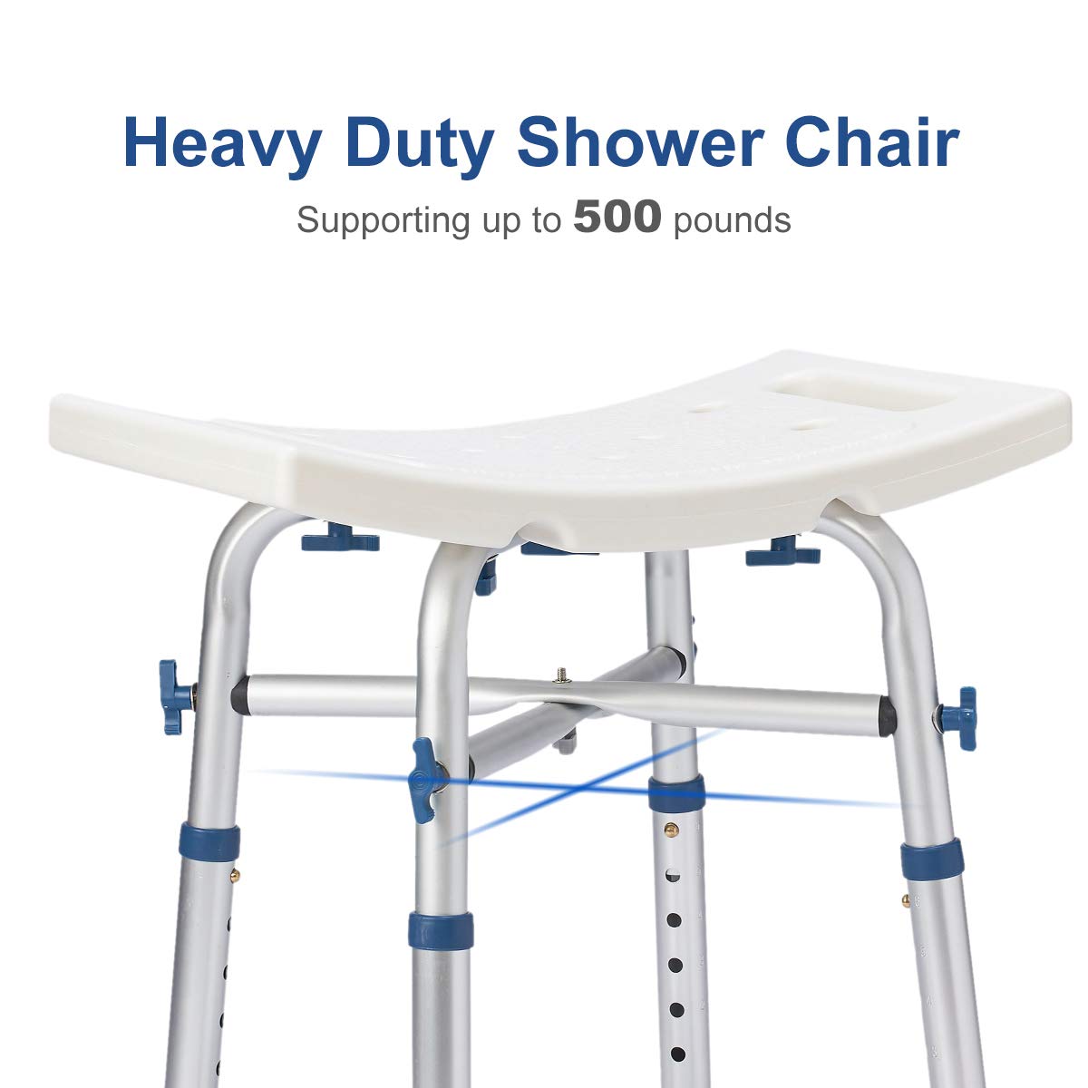 Zler Heavy Duty Shower Chair Adjustable Shower Stool for Inside Show
