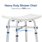 Zler Heavy Duty Shower Chair - Adjustable Shower Stool for Inside Shower,Tool Free Assembly, Anti-Slip Shower Bench for Elderly, Senior, Handicap & Disabled (500lb Capacity)