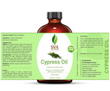 SVA Organics Cypress Essential Oil with Dropper- 118 ml (4 fl oz) 100% Pure, Natural and Therapeutic Grade for Healthy Skin, Hair Growth, Scent, Aromatherapy & Diffuser