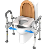 Raised Toilet Seat - Heavy Duty 320lb Medical Raised Commode Safety Bathroom Assist Frame for Elderly, Handicap, Disabled