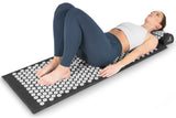 ProsourceFit Acupressure Mat and Pillow Set for Back/Neck Pain Relief and Muscle Relaxation, XL - Black/White