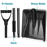 Snow Shovel for Car Driveway - 4 in 1 Survival Shovel with Aluminum Handle and Wide Ice Scrape, Lightweight Sport Utility Detachable Shovel for Garden, Car, Camping