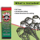 NoMol® Mole Trap by Wildlife Control Supplies – Wire Tong Underground Spring Trap – Safe & Effective Pest Control for Commercial & Residential Use – Great for Backyards, Gardens, & Flower Beds