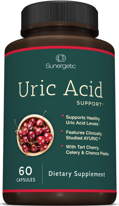 Premium Uric Acid Support Supplement – Uric Acid Cleanse & Kidney Support – Includes Tart Cherry, Chanca Piedra, Celery Extract & Turmeric - Uric Acid Support Formula – 60 Veggie Capsules