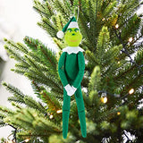 Christmas Hanging Ornament, Elf On The Shelf, 2023 Christmas Tree Decoration - Xmas Gift Craft Pendant Decor, 12.6 Inches (Green)