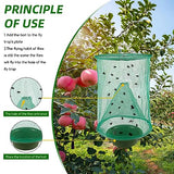 Ranch Fly Traps Outdoor Hanging Stable Fly Trap Reusable Fly Killer Cage Fly Catcher Bag with Bait Tray,Fly Repellent for Outdoor and Indoor Hanging Farms,Stable,Garden,Orchard,Park (6 Pack)