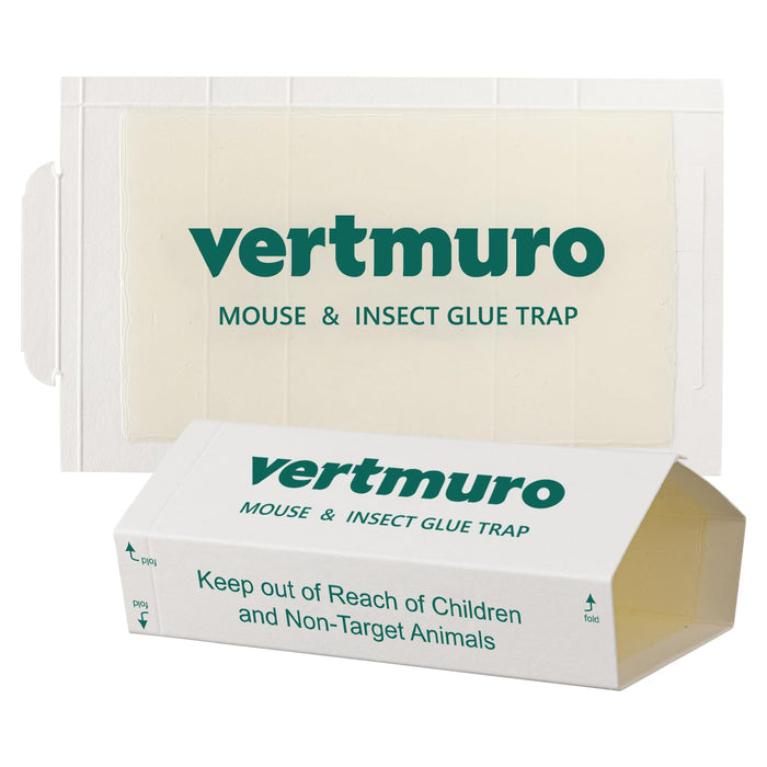 vertmuro Mouse Glue Traps, 12 Pack Rat & Pest Glue Scented Sticky Trap, Foldable Bulk Non-Toxic Indoor Mouse Glue Boards for Rodents and Insects, Easy to Use Pest Control, Green