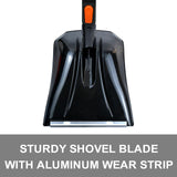 Nurouz Snow Removel Kits, Snow Shovel, Snow Brush, Ice Scrapers for Car Windshield-Non-Scratch, Folding Snow Shovel, Retractable Snow Brush Pusher, Extendable from 34" to 56" with Storage Bag