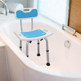 Bcareself Shower Seat for Inside Shower Narrow Bathtub Bath Stool with Back with Arms Shower Stool Shower Chairs for Seniors Elderly Disabled Handicap Height Adjustable Tool-Free Assembly