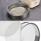 Soil Sieve Garden Potting Riddle Sieve Stainless Steel Soil Sieve Set, With 5 Interchangeable Filter Mesh Sizes 3,6,9,10,12mm and Bonus Spade