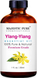 Majestic Pure Ylang Ylang Essential Oil - Premium Grade - 100% Pure & Natural - Ylang Ylang Oil for Hair, Skin, Aromatherapy, Diffuser, Massage Oil, Candles and Soap Making - Made in USA, 1 fl oz